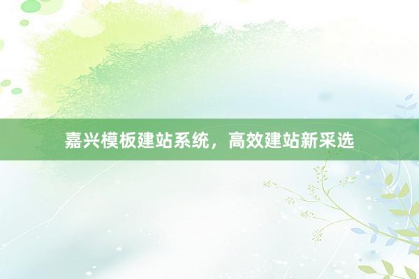 嘉兴模板建站系统，高效建站新采选