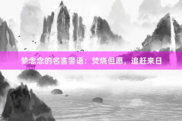 梦念念的名言警语：焚烧但愿，追赶来日