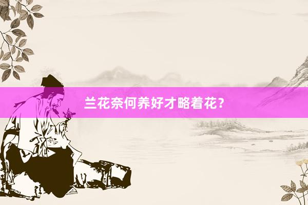兰花奈何养好才略着花？