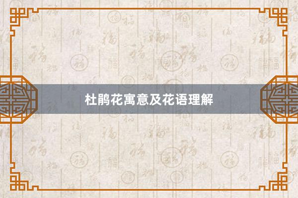 杜鹃花寓意及花语理解